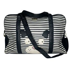 BETSEY JOHNSON Large Striped Weekender Duffle Bag